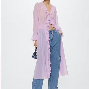 Mango Ruffles Flowy Dress